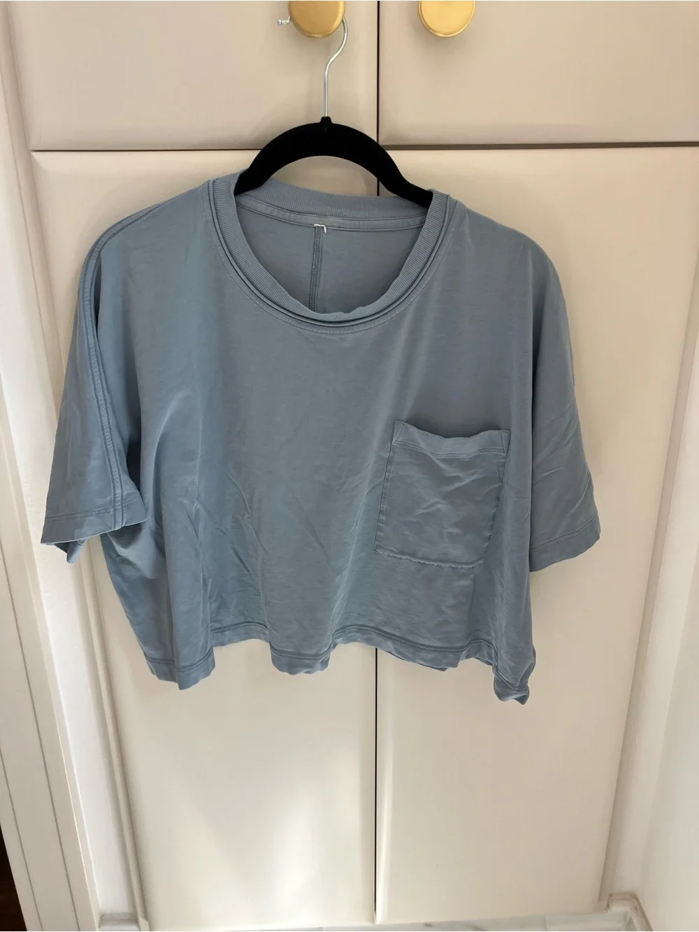 Lululemon Everyday Scoop Neck Pocket Crop Top - Blue